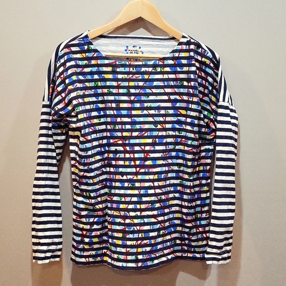 J. Crew Tops - Michael De Feo for J Crew Painted look LS tee Size M